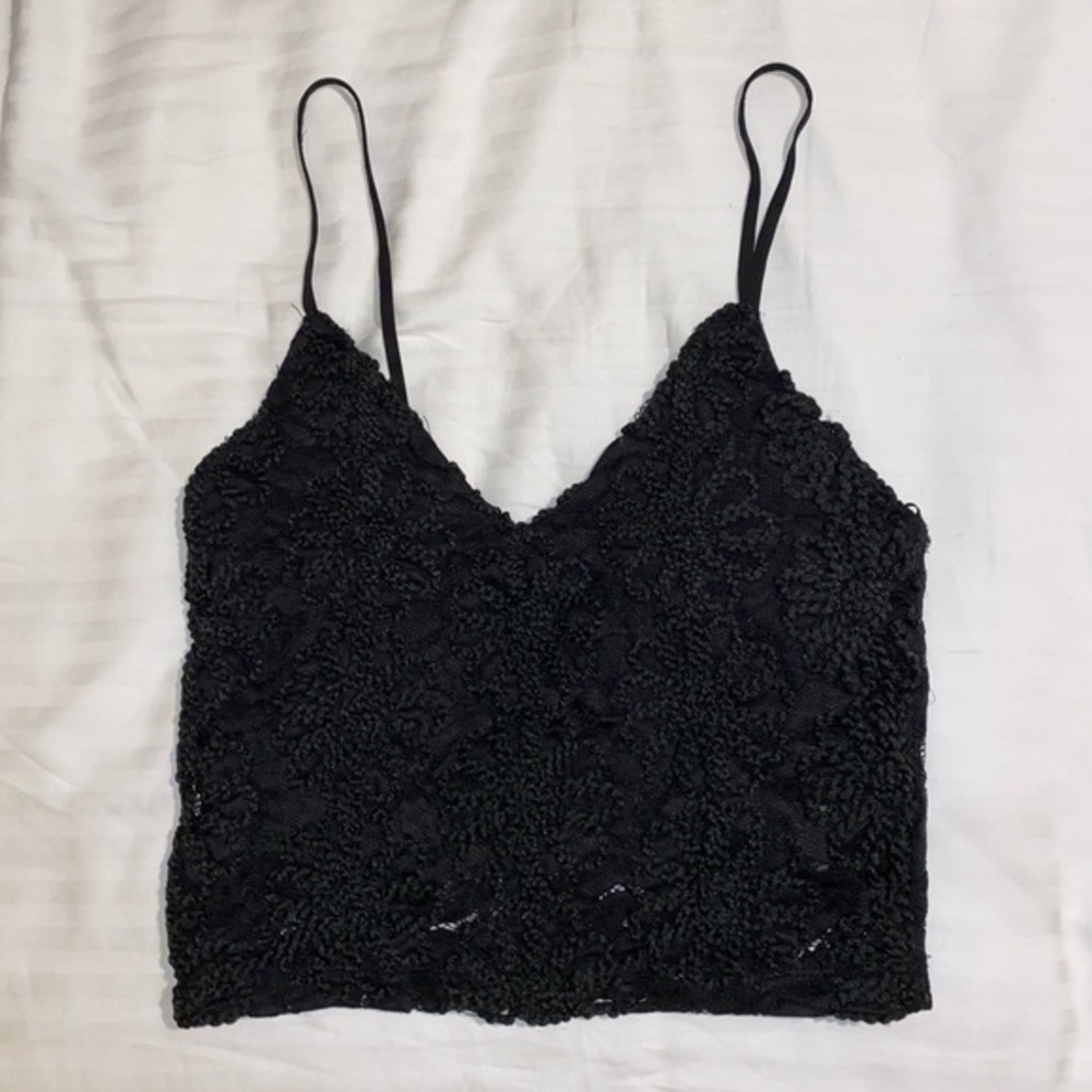 Zara Trafaluc Cropped Flower Crochet Lace Tank Top‎